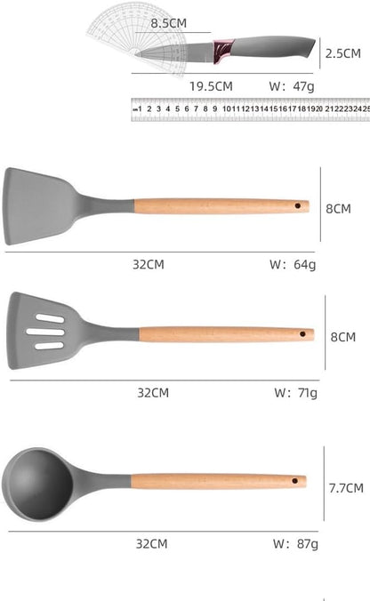 Kitchen Utensils Set of 19 Silicone