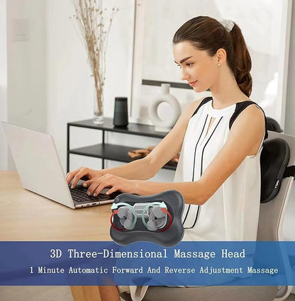 Back And Neck Thermal Massager - 3D Deep Tissue Acupressure Massage Pillow